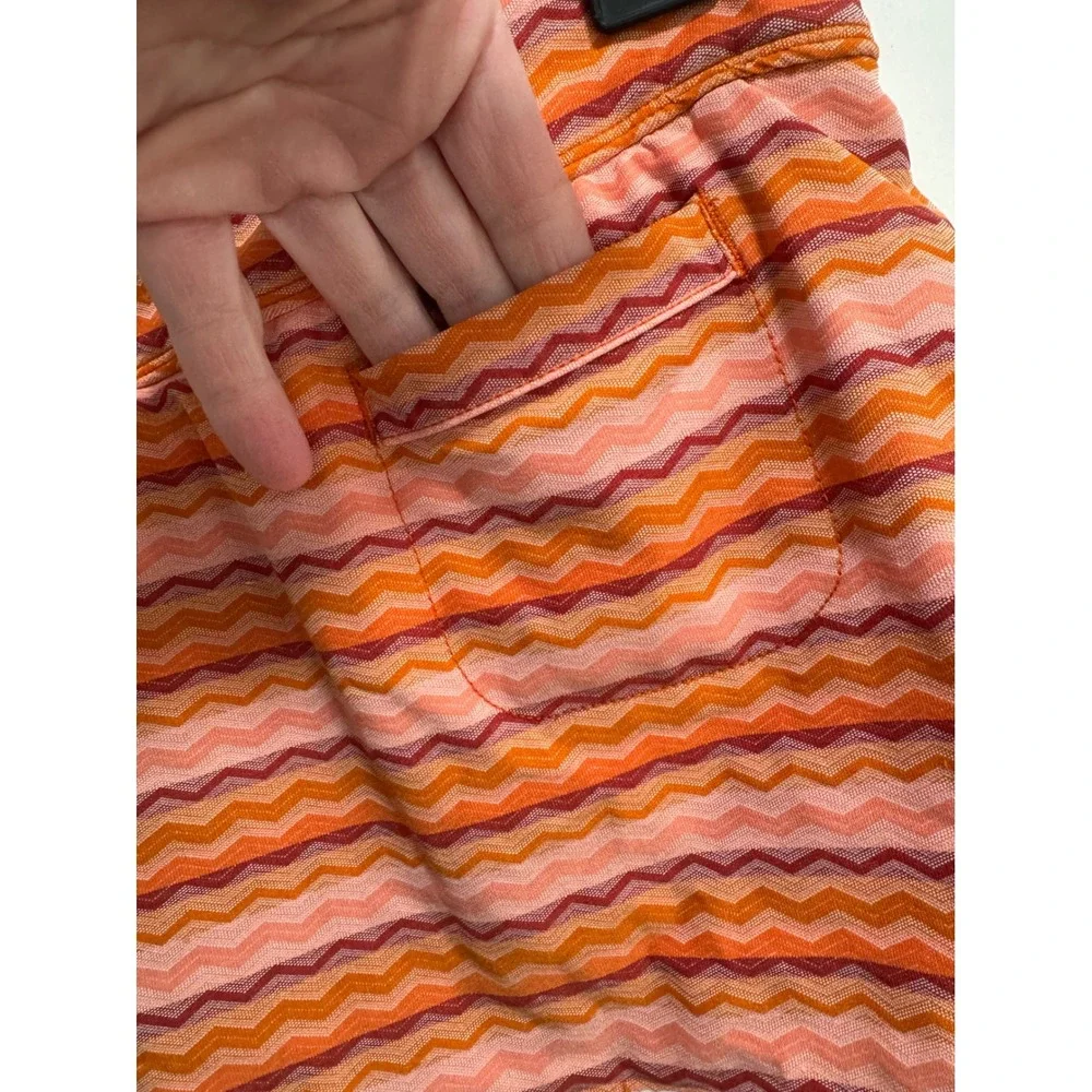 Athleta Orange Pink Chevron‎ Zig Zag Athletic Skort Size L 983821